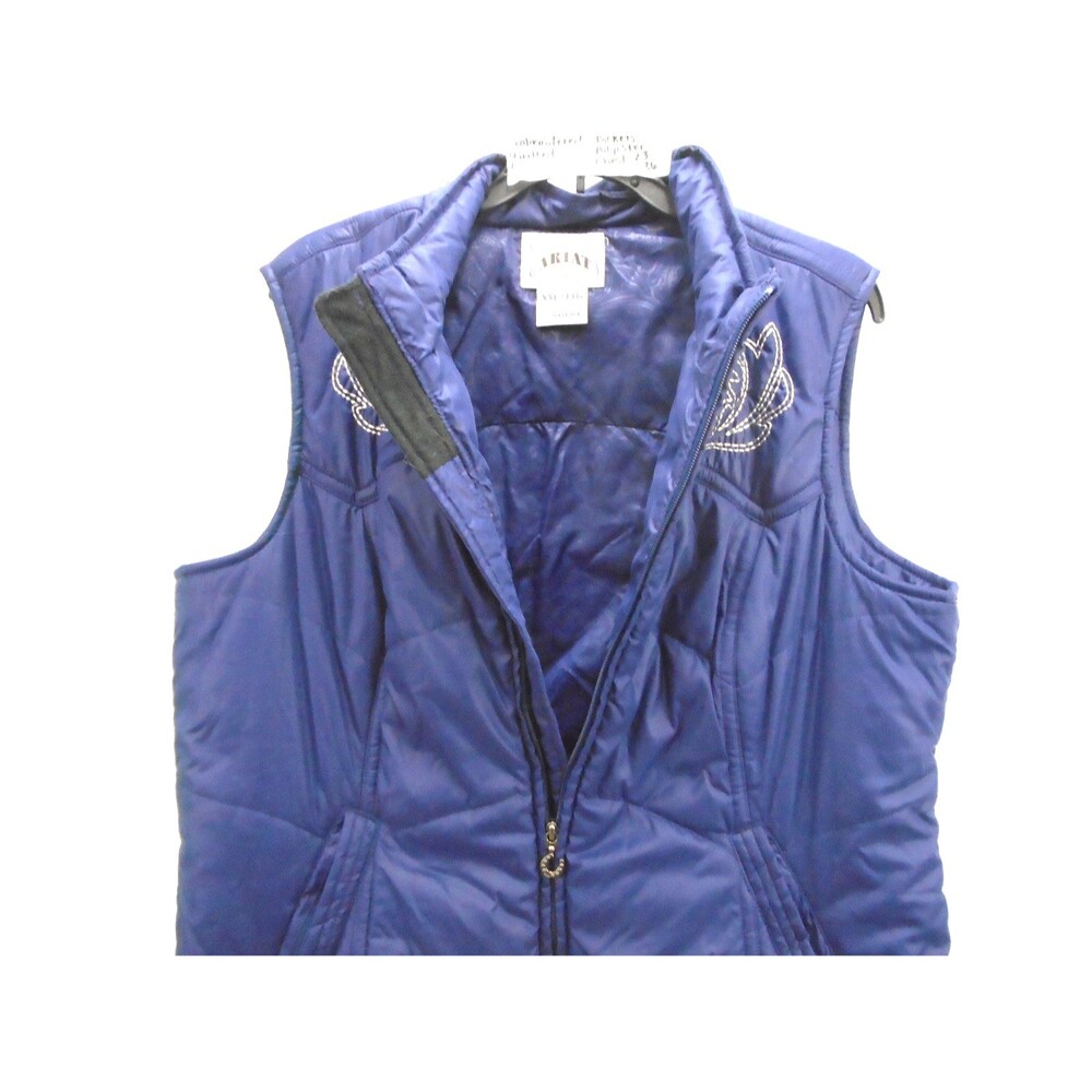 Ariat Women's Grizzly Puffer Vest Size XXL Plum Embroidered Quilted Insulated - Picture 3 of 8
